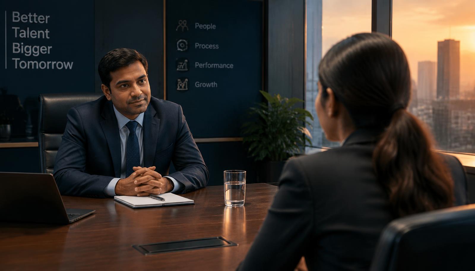 A Hire4i consultant interviewing a candidate